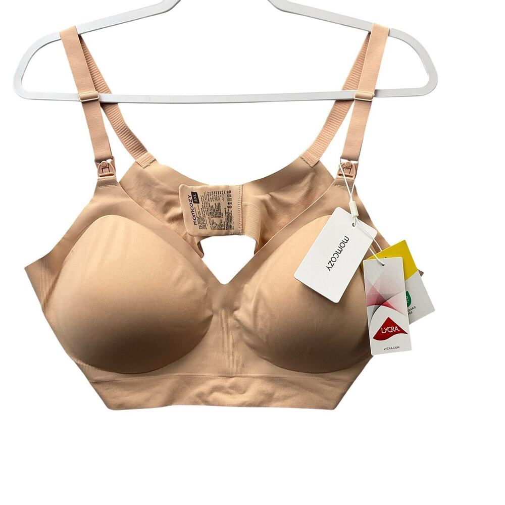 Momcozy Ultra Soft Nursing & WearableBreast Pump Bra Beige Size 2XL New NWT